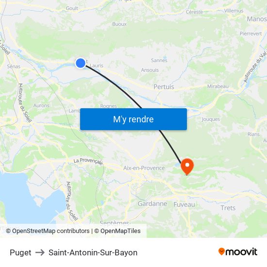 Puget to Saint-Antonin-Sur-Bayon map