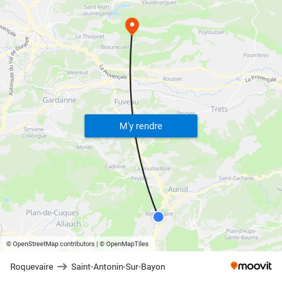 Roquevaire to Roquevaire map