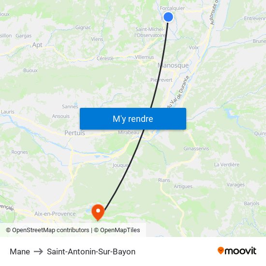 Mane to Saint-Antonin-Sur-Bayon map