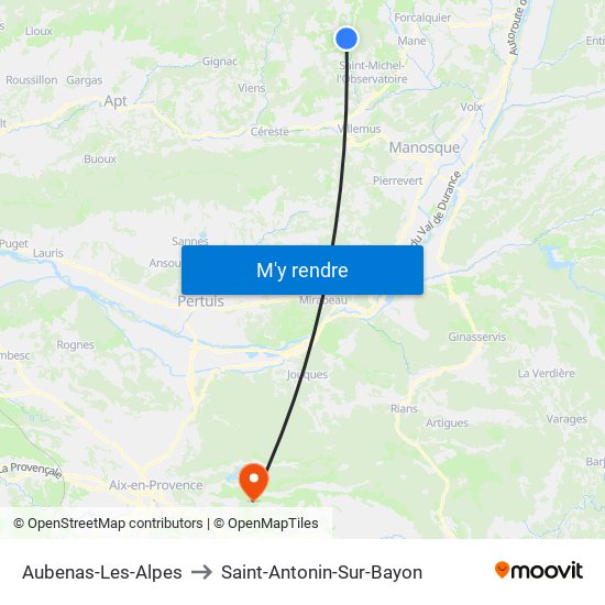 Aubenas-Les-Alpes to Saint-Antonin-Sur-Bayon map