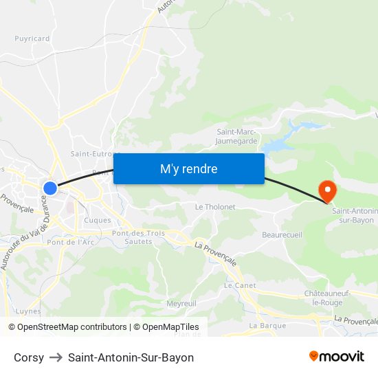 Corsy to Saint-Antonin-Sur-Bayon map