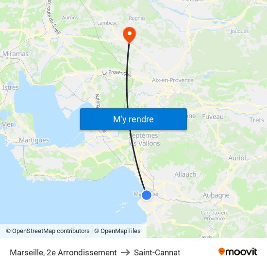 Marseille, 2e Arrondissement to Saint-Cannat map
