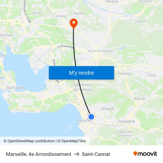 Marseille, 4e Arrondissement to Saint-Cannat map
