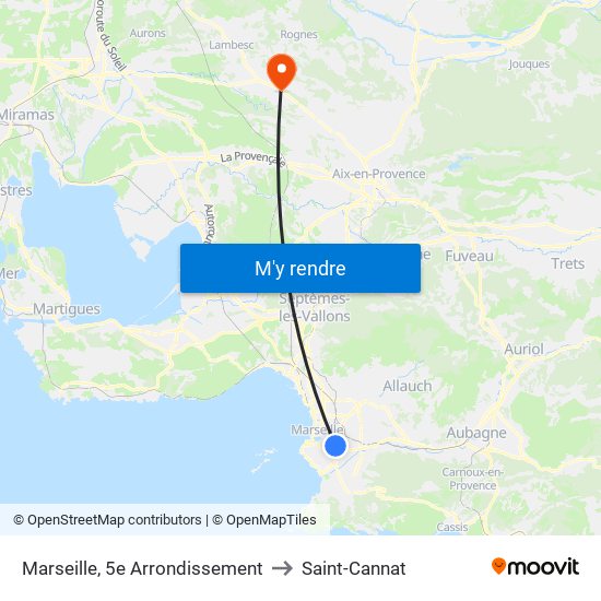 Marseille, 5e Arrondissement to Saint-Cannat map