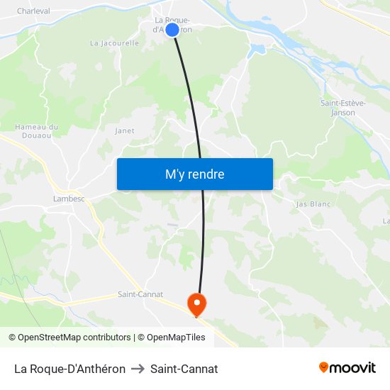 La Roque-D'Anthéron to Saint-Cannat map