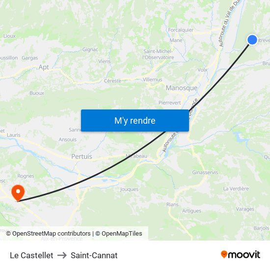 Le Castellet to Saint-Cannat map