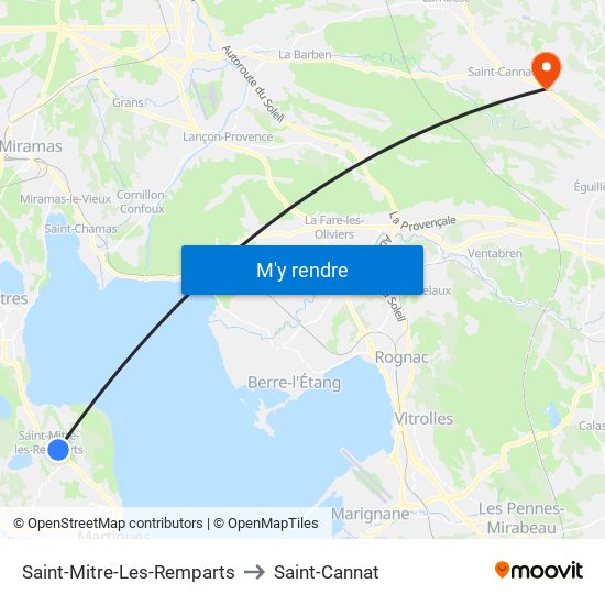 Saint-Mitre-Les-Remparts to Saint-Cannat map