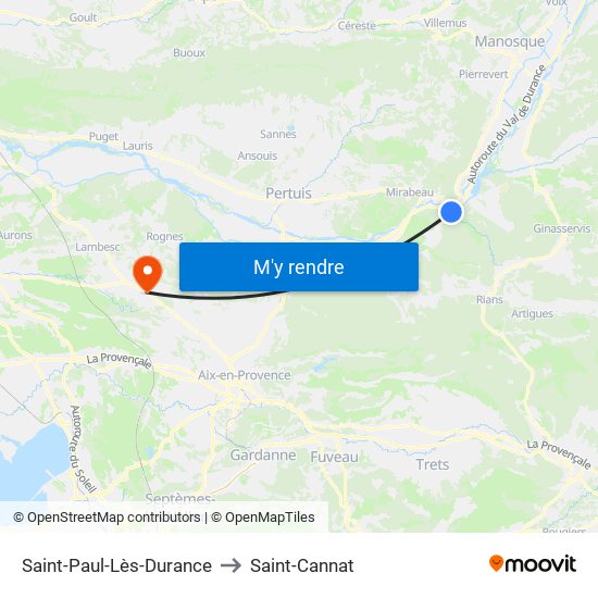 Saint-Paul-Lès-Durance to Saint-Cannat map