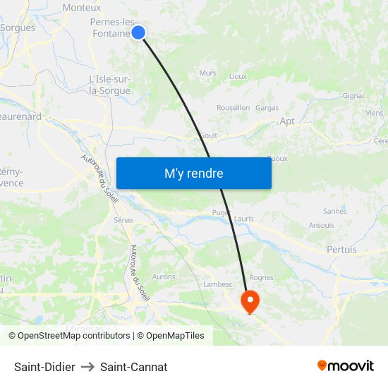 Saint-Didier to Saint-Cannat map