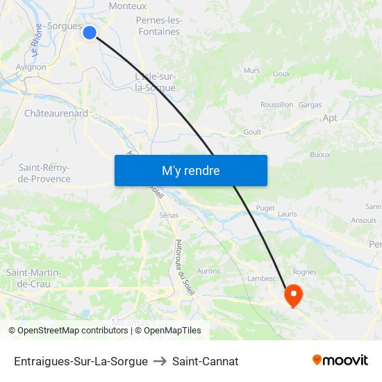 Entraigues-Sur-La-Sorgue to Saint-Cannat map