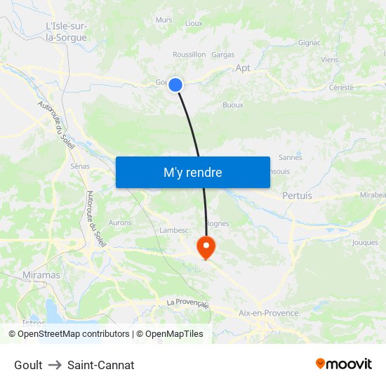 Goult to Saint-Cannat map