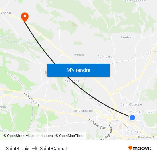 Saint-Louis to Saint-Cannat map