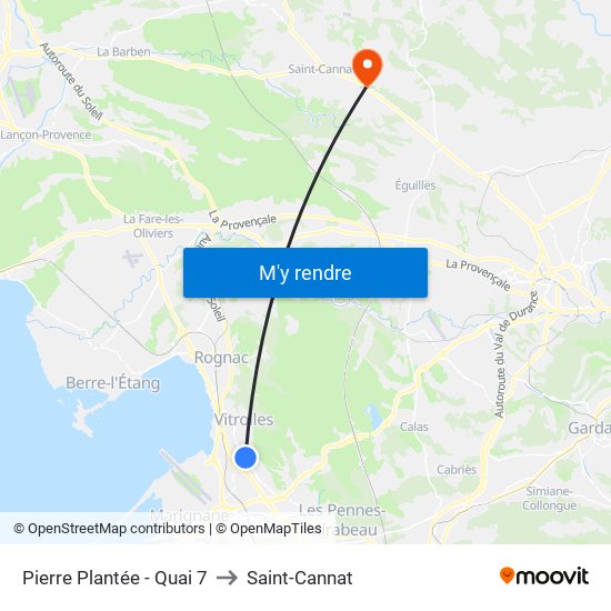 Pierre Plantée - Quai 7 to Saint-Cannat map