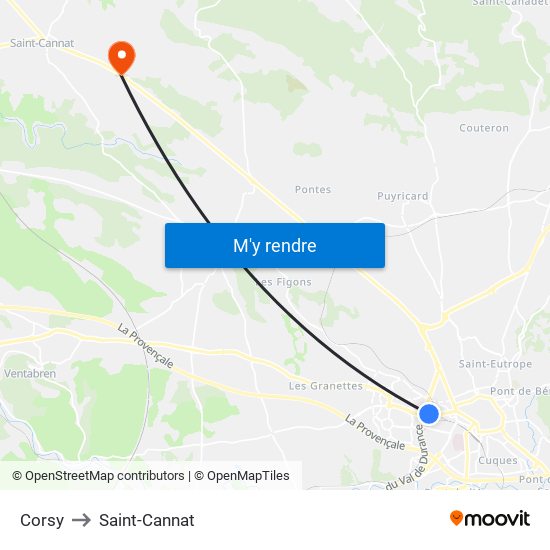 Corsy to Saint-Cannat map