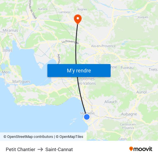 Petit Chantier to Saint-Cannat map