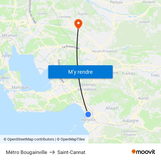 Métro Bougainville to Saint-Cannat map