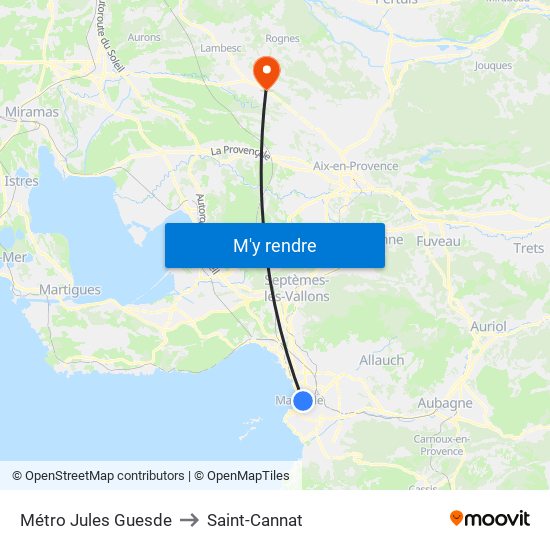 Métro Jules Guesde to Saint-Cannat map
