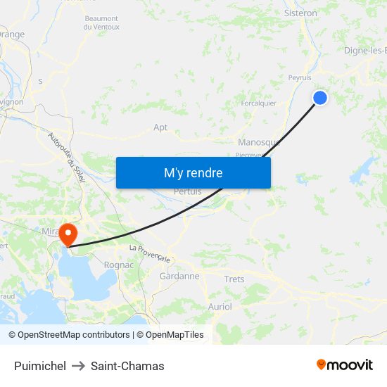 Puimichel to Saint-Chamas map