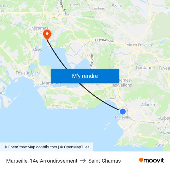 Marseille, 14e Arrondissement to Saint-Chamas map