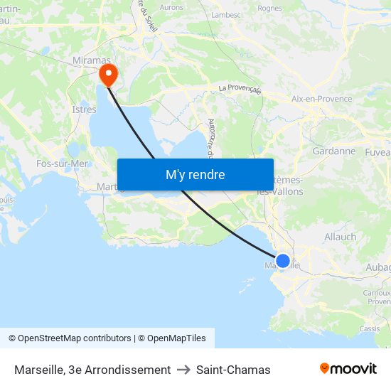 Marseille, 3e Arrondissement to Saint-Chamas map