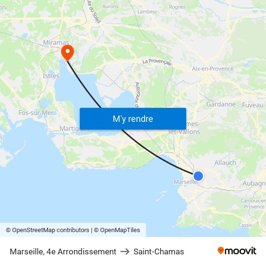 Marseille, 4e Arrondissement to Saint-Chamas map