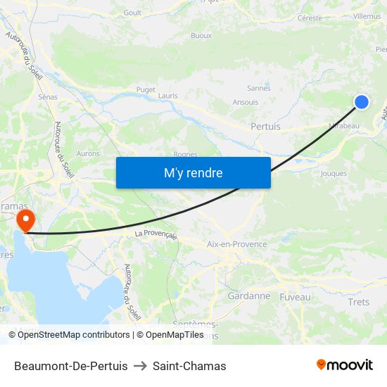 Beaumont-De-Pertuis to Saint-Chamas map