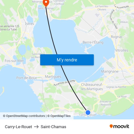 Carry-Le-Rouet to Saint-Chamas map