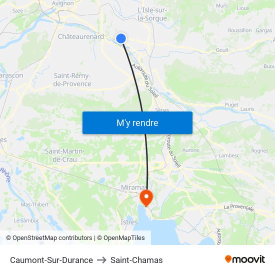 Caumont-Sur-Durance to Saint-Chamas map