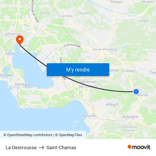 La Destrousse to Saint-Chamas map