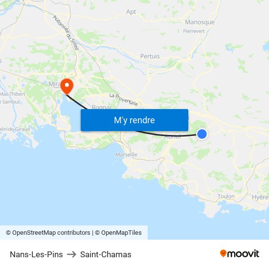 Nans-Les-Pins to Saint-Chamas map