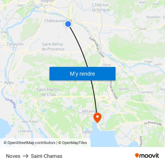 Noves to Saint-Chamas map