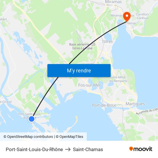 Port-Saint-Louis-Du-Rhône to Saint-Chamas map