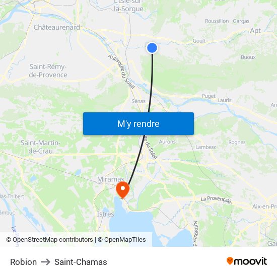 Robion to Saint-Chamas map