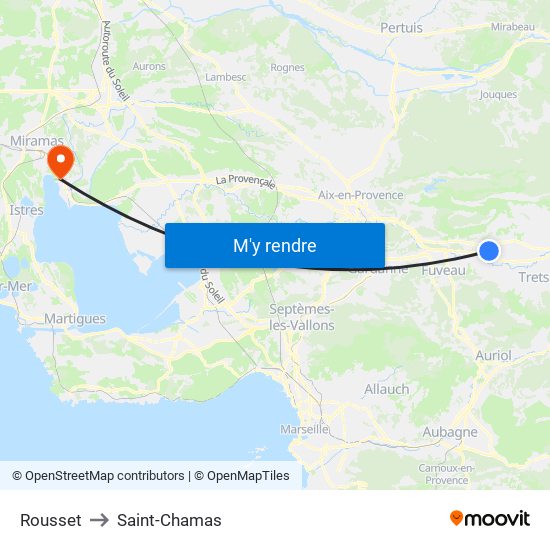 Rousset to Saint-Chamas map