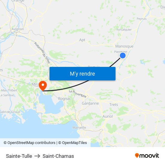 Sainte-Tulle to Saint-Chamas map
