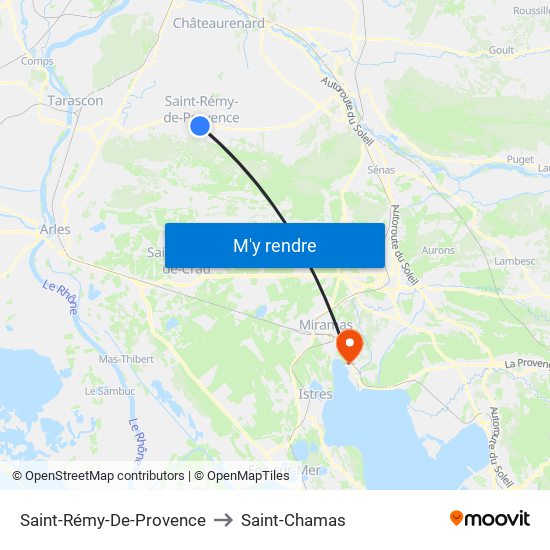 Saint-Rémy-De-Provence to Saint-Chamas map