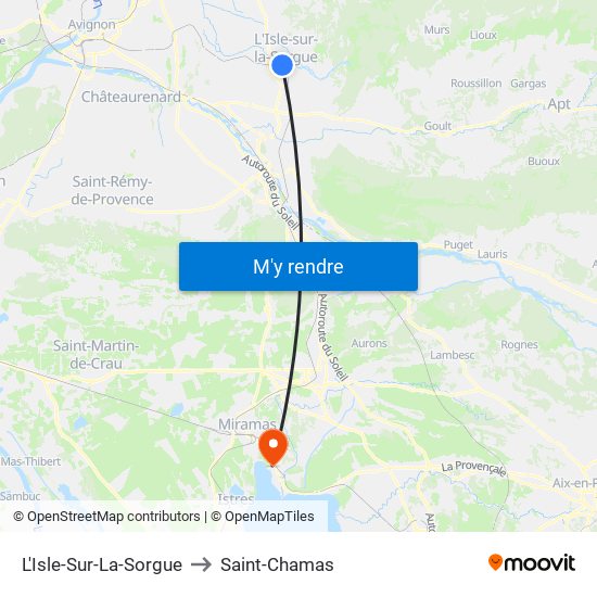 L'Isle-Sur-La-Sorgue to Saint-Chamas map