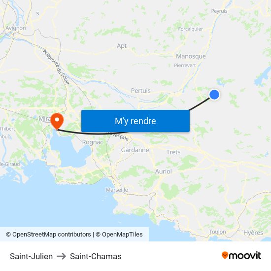 Saint-Julien to Saint-Chamas map