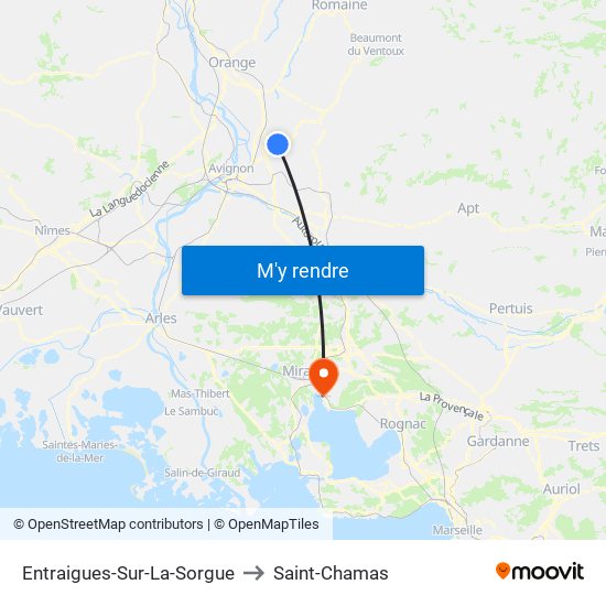 Entraigues-Sur-La-Sorgue to Saint-Chamas map