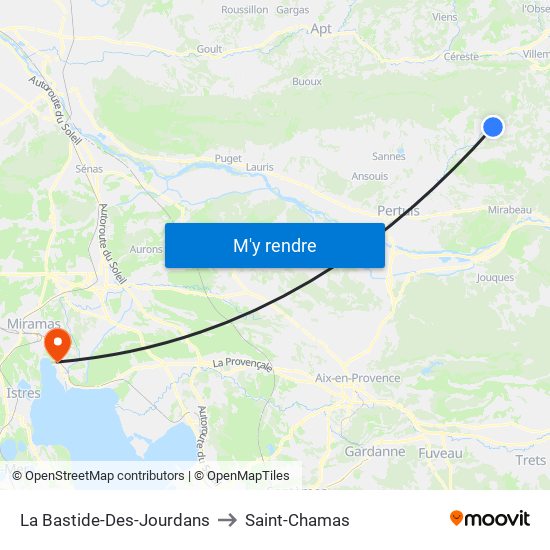 La Bastide-Des-Jourdans to Saint-Chamas map