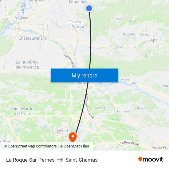 La Roque-Sur-Pernes to Saint-Chamas map