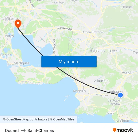 Douard to Saint-Chamas map