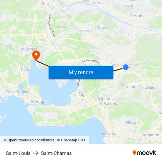 Saint-Louis to Saint-Chamas map