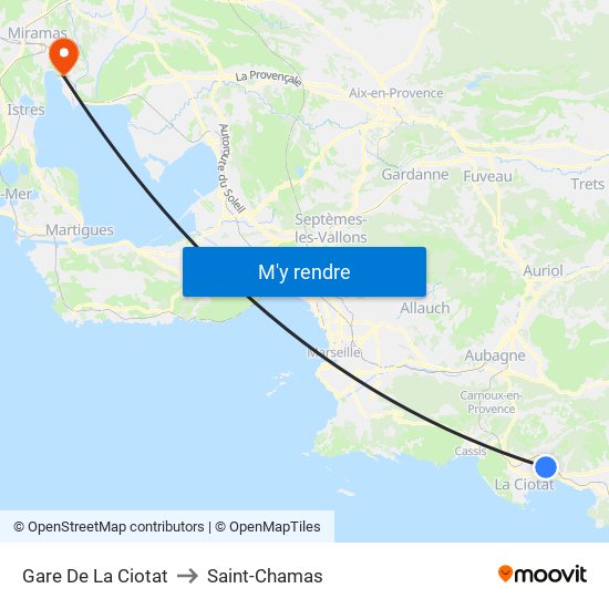 Gare De La Ciotat to Saint-Chamas map