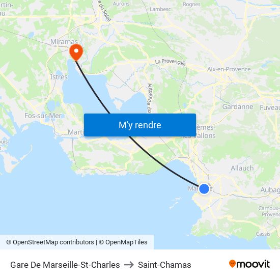 Gare De Marseille-St-Charles to Saint-Chamas map