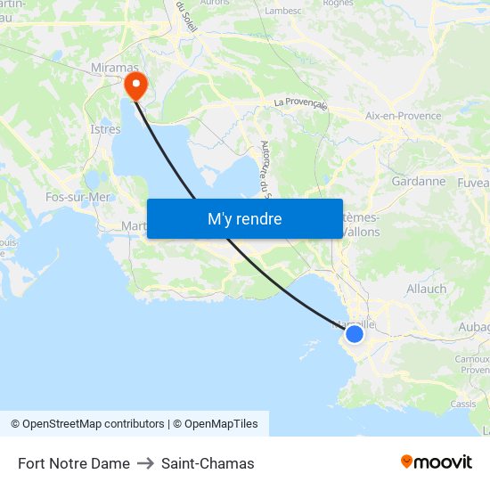 Fort Notre Dame to Saint-Chamas map