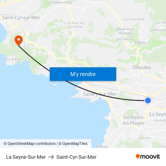 La Seyne-Sur-Mer to Saint-Cyr-Sur-Mer map