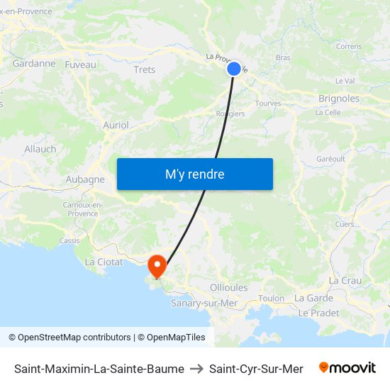 Saint-Maximin-La-Sainte-Baume to Saint-Cyr-Sur-Mer map