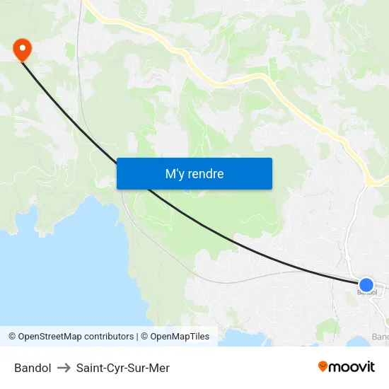 Bandol to Saint-Cyr-Sur-Mer map