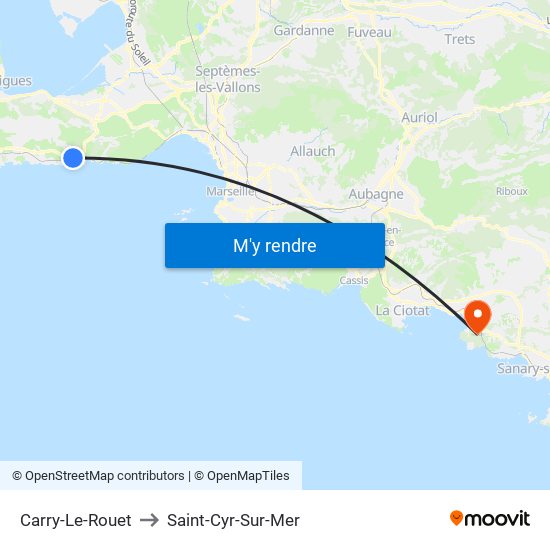 Carry-Le-Rouet to Saint-Cyr-Sur-Mer map